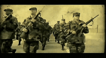 marching iraq war GIF