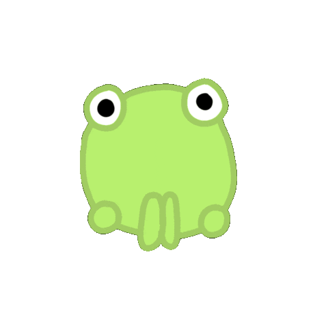 cartoons_by_octopus green bounce frog squish Sticker