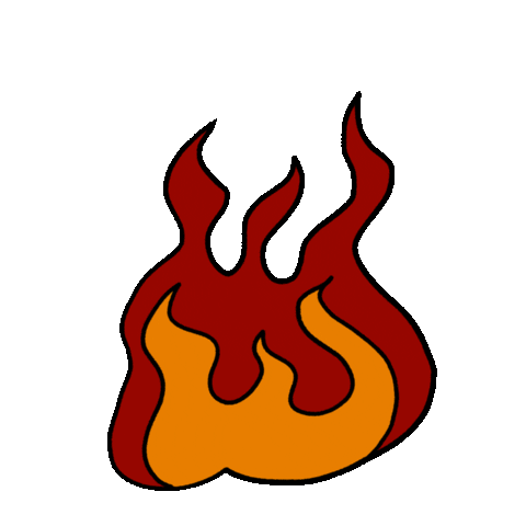 jillycatherine hot fire flame hot fire Sticker