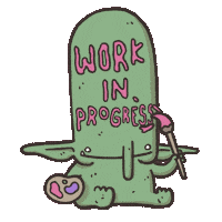 Slowquest working construction wip draft Sticker