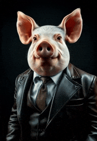 Pincel_app cool sunglasses pig mafia GIF