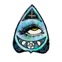 minimartprintshop blue moon witchy lunar Sticker