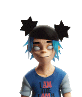 Blinking 2-D Sticker by Gorillaz