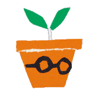 Glasses Plant Sticker by ポプラ社公式