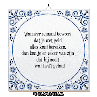 Geld Wijsheid Sticker by Tegelspreuken.nl