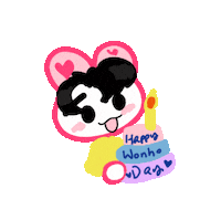 whitepuppyandpinkbunny bunny wonho wenee pinkbunny Sticker