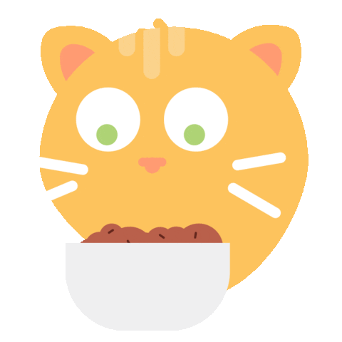 Cat Eating Sticker by YLLW