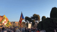 Pro-Puigdemont Protesters Demonstrate in Front of Catalan Parliament