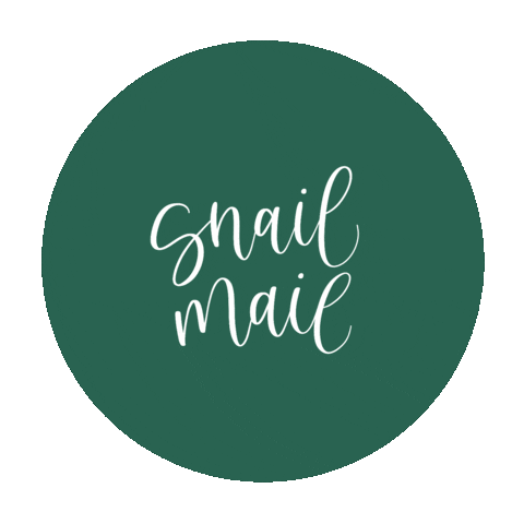 Calligraphy Snail Mail Sticker by Green Country Creative