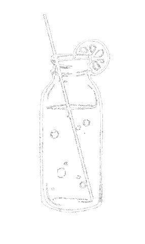 JuttaLuukkonenDesign drink water bottle bubbles Sticker