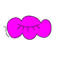 Looklike_happyeye happy girl pink blue Sticker