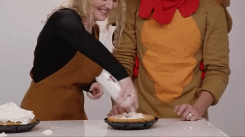 whipped cream thanksgiving food GIF by evite