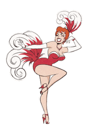 pillowtalkpinups happy party celebrate showtime Sticker