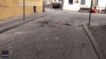 Strong Earthquake Damages Buildings in Zagreb, Croatia