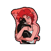 Black Cat Love Sticker by A LA BRAVA, Universe of Latina Superheroes