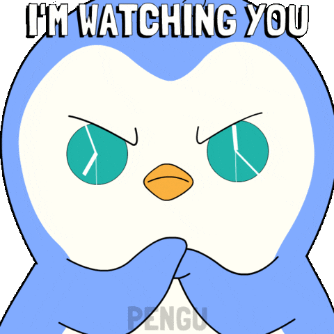 Looking All Eyes On You GIF by Pudgy Penguins