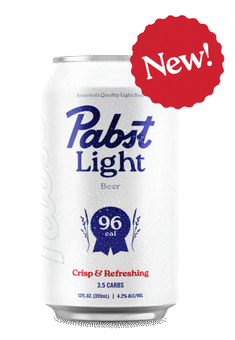pabstlight giphyupload beer pbr pabst blue ribbon Sticker