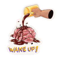 Rubyrista meme coffee good morning tired Sticker