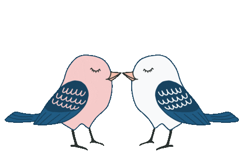 Heart Bird Sticker by cathykoronakis.design