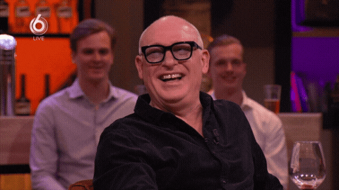 Rene Van Der Gijp Laughing GIF by Vandaag Inside