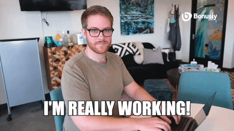 bonusly giphyupload wink working typing GIF