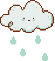 Pixel Rain Sticker by malipi