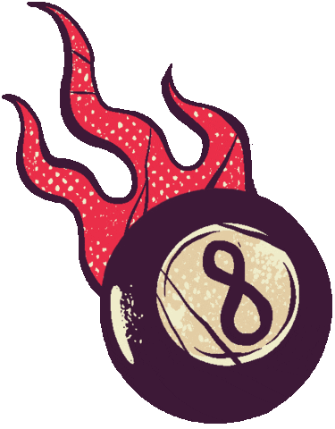 8-ball fire Sticker
