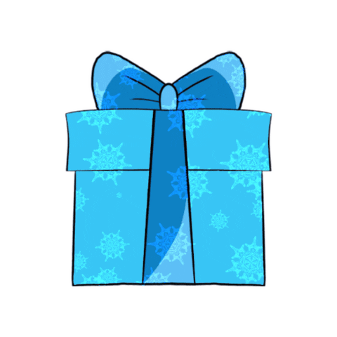 Blue Box Christmas Sticker