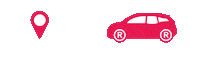 Rotes Auto Sticker by RIEGG Fotostudio