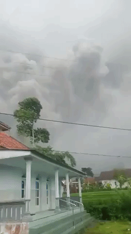 Gas and Ash Billow From Indonesia's Semeru Volcano