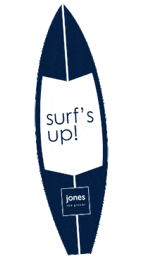 Surfs Up Surfing Sticker by Jones the Grocer