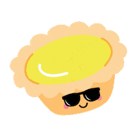 Chilling Egg Tart Sticker by theweebean