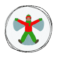 Snow Angels Christmas Sticker