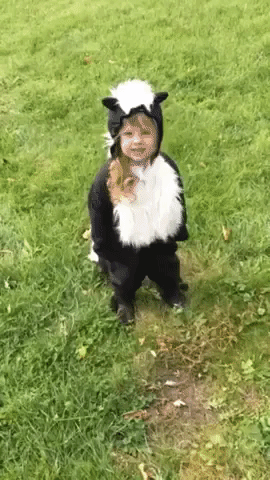 Little Girl Shows Off Her Epic Skunk Costume