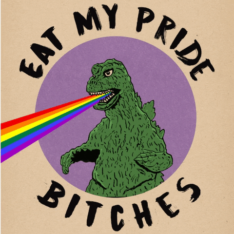 jeffbrawn giphygifmaker rainbow pride godzilla GIF