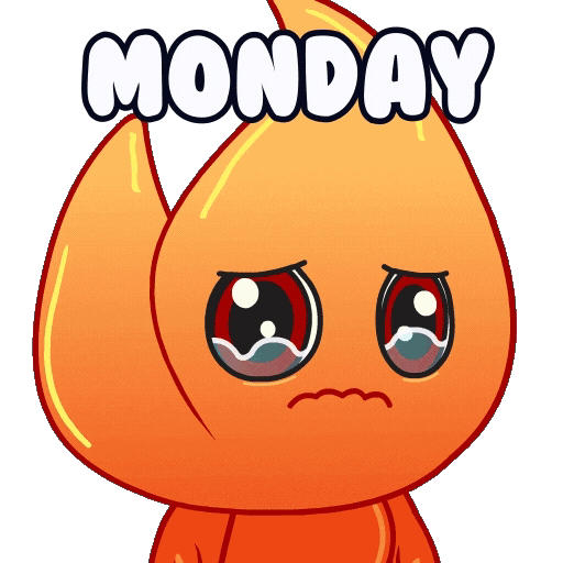 Fire Monday Mood Sticker by Playember