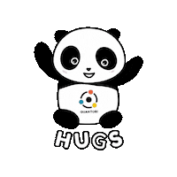Panda Hug Sticker by Quantori