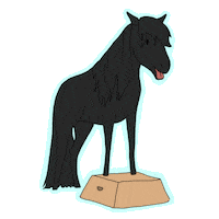 Black Horse Sticker by Happy Horsemanship TV