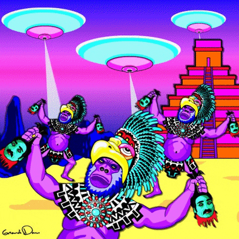 Planet Of The Apes Psychedelic Art GIF by Grande Dame