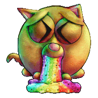 Adventures_with_Goober dog rainbow silly gross Sticker