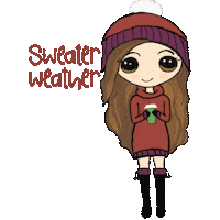 GeGePenley sweaterweather gegepenleydesigns gegepenley fallgirl Sticker