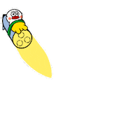 Rocket Goodbye Sticker by kwaesam