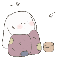 ttengs bum 하트 귀여운 토끼 Sticker