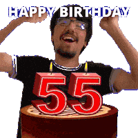Happy 55 Sticker