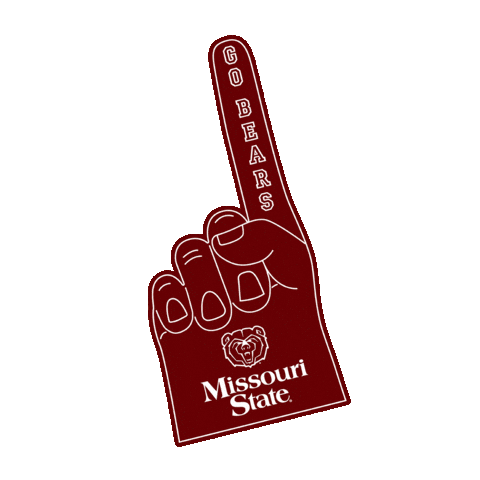 Go Bears Foam Finger Sticker by Missouri State University