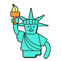 Statue Of Liberty Illustration Sticker by katycreates