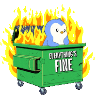 Nervous Its Fine Sticker by Pudgy Penguins