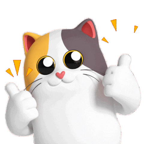 Thumbs-Up Cat Sticker by Liberty Cats Emojis