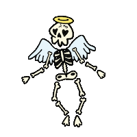 mogl sad skull angel sorry Sticker