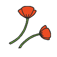 flower poppies Sticker by Martina Martian